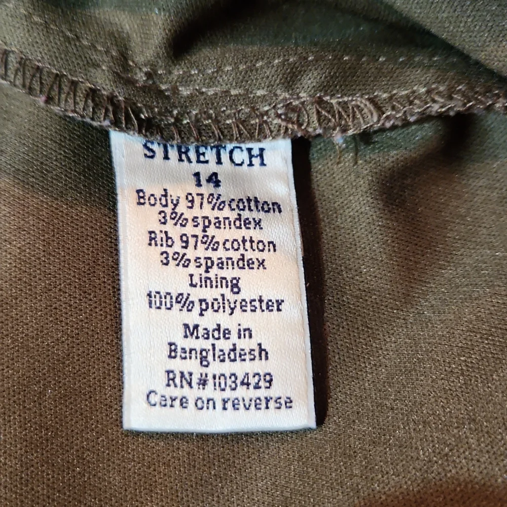 CROFT & BARROW 14 PLUS SIZE MILITARY GREEN DRAWSTRING STRETCH CARGO MINI SKIRT - Picture 4 of 5
